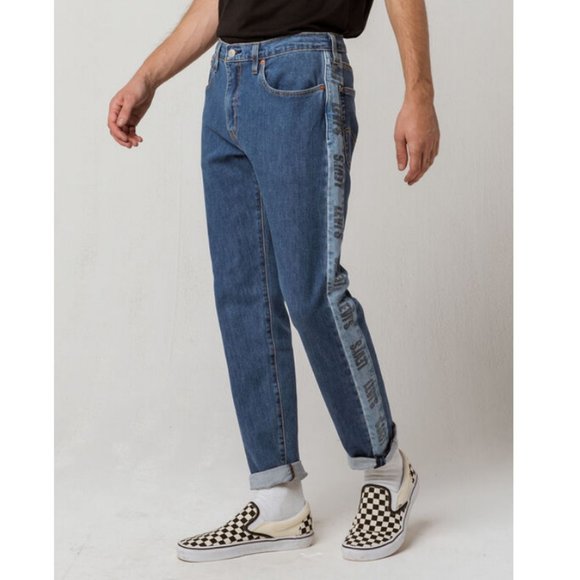 Levi’s Hi-Ball Roll Logo Stripe Denim Jeans Streetwear Men's Retro Graphic Style - Picture 11 of 11